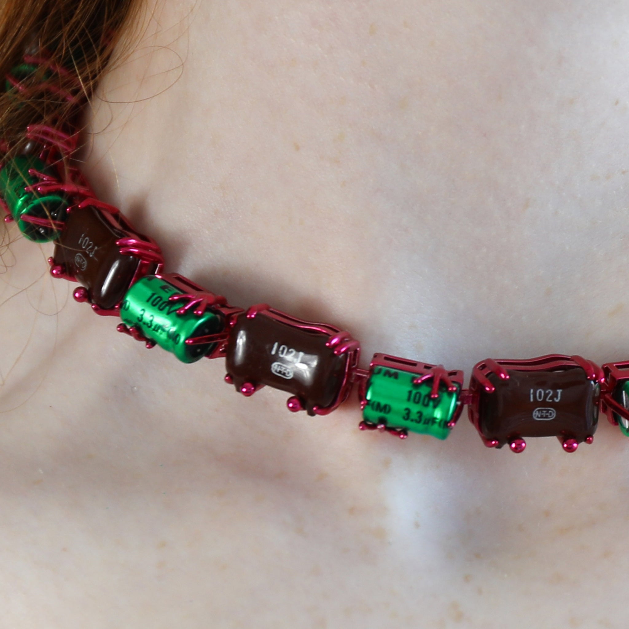Recycled Silver & E-Waste Baccata Turquoise Choker